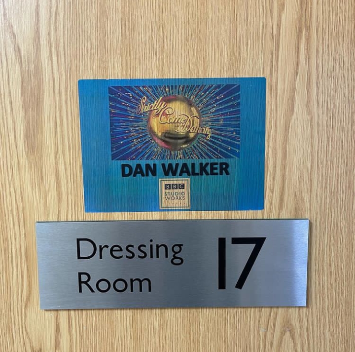 Dan walker's dressing room for his new dancing show