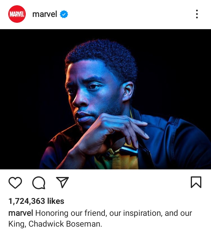 Marvel paid tribute to the Black Panther star Chadwick Boseman