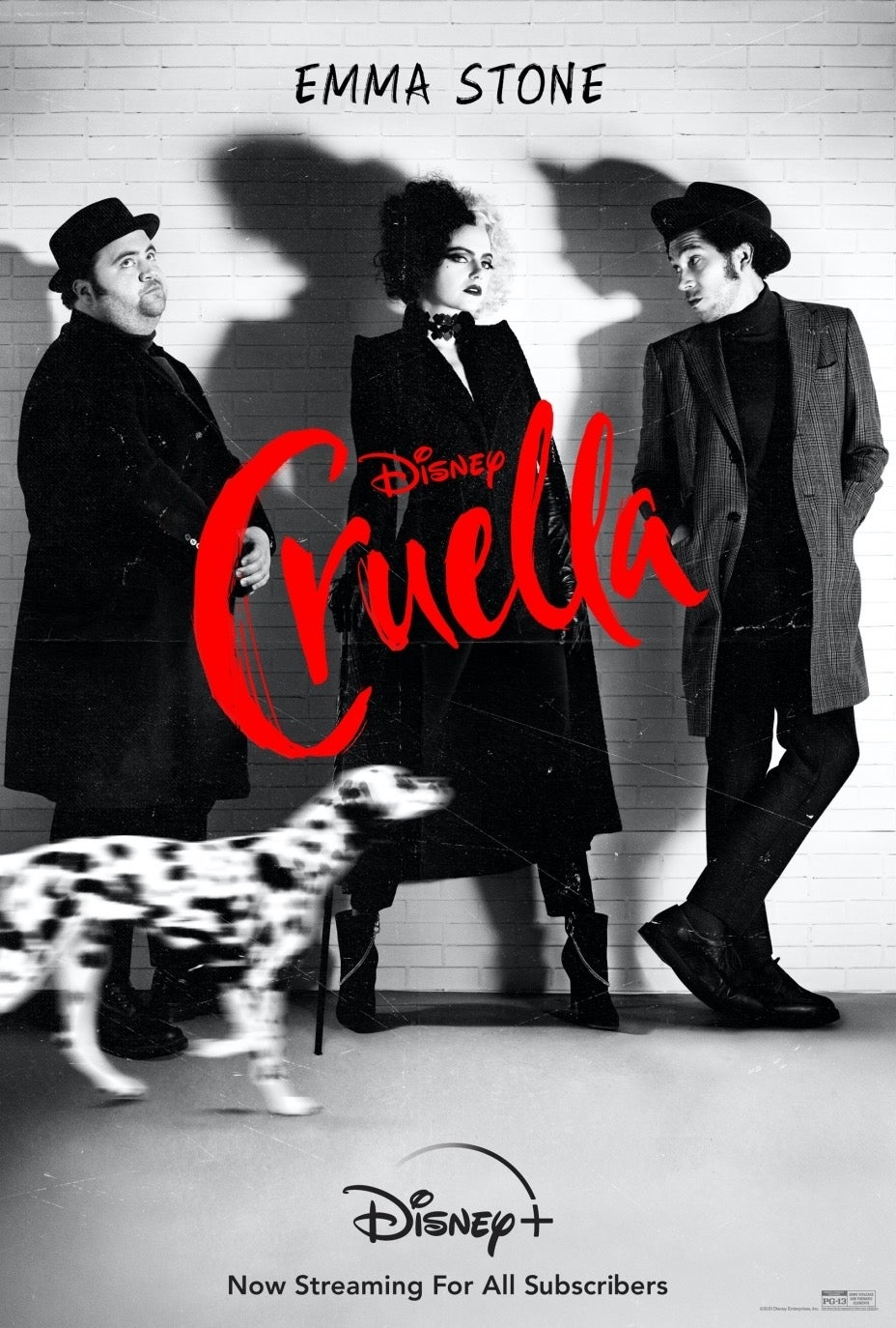 Cruella digital key art Disney+ streaming date